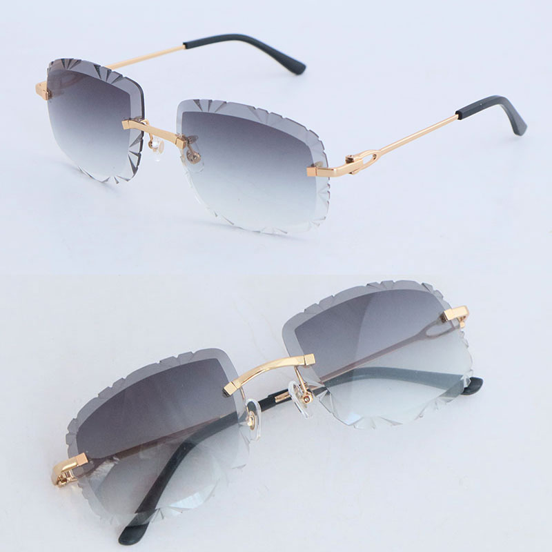 

Latest Fashion Metal Rimless Sunglasses Man Womens Designer Diamond Cut Sun Glasses Protection Outdoor Design 00500 Sunglass Optical Size 62-20-140MM