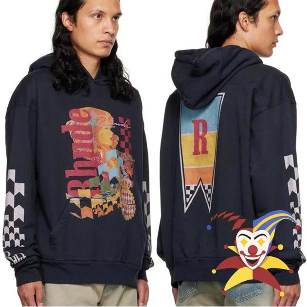 

Vintage Hoodie Hooded Men Women 1 High-Quality Oversized Plaid Sleeve Pullovers