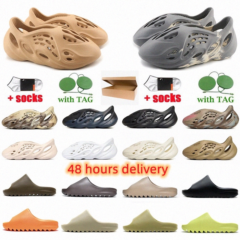 

2022 Designer Sandals Slippers foam runner Men Woman slider Ochre Onyx MX Moon Grey Pure Slide Slipper Bone Resin Clog Desert Ararat runr slides, Shoesalon