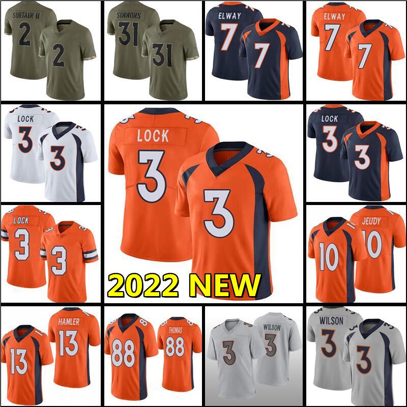 

3 Russell Wilson Football Jersey 2 Patrick Surtain II Jerry Jeudy Peyton Manning Justin Simmons Javonte Williams Teddy Bridgewater Champ Bailey John Elway Atwater, Women jersey