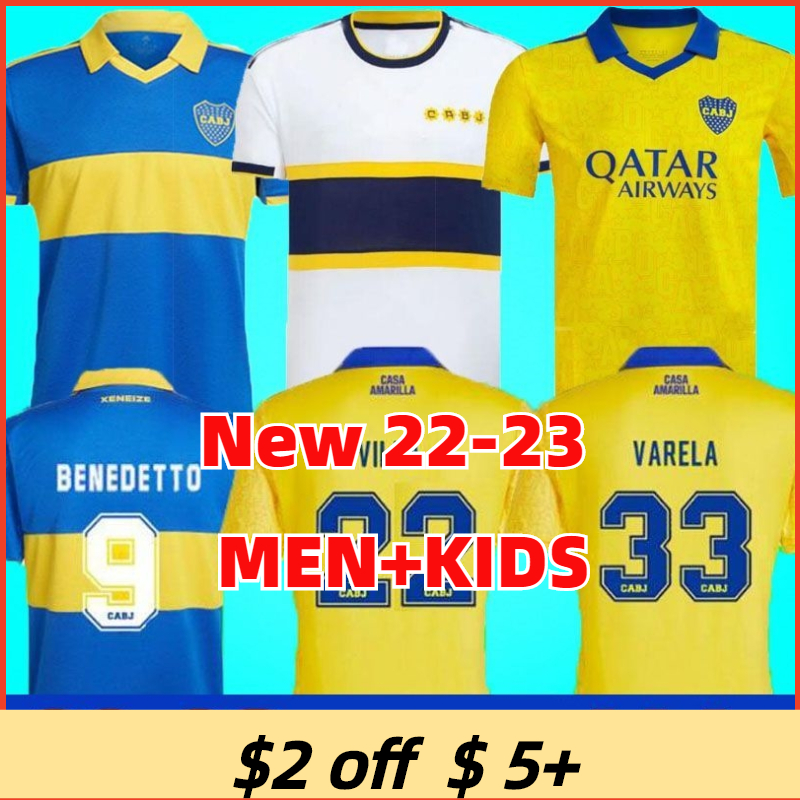 

22 23 Boca Juniors soccer Jersey fans player version Camiseta 2022 2023 VILLA SALVIO MEDINA VARELA Tercera Yellow Salvio Pavon football shirt Men kids kit uniform, 22/23 men third + patch