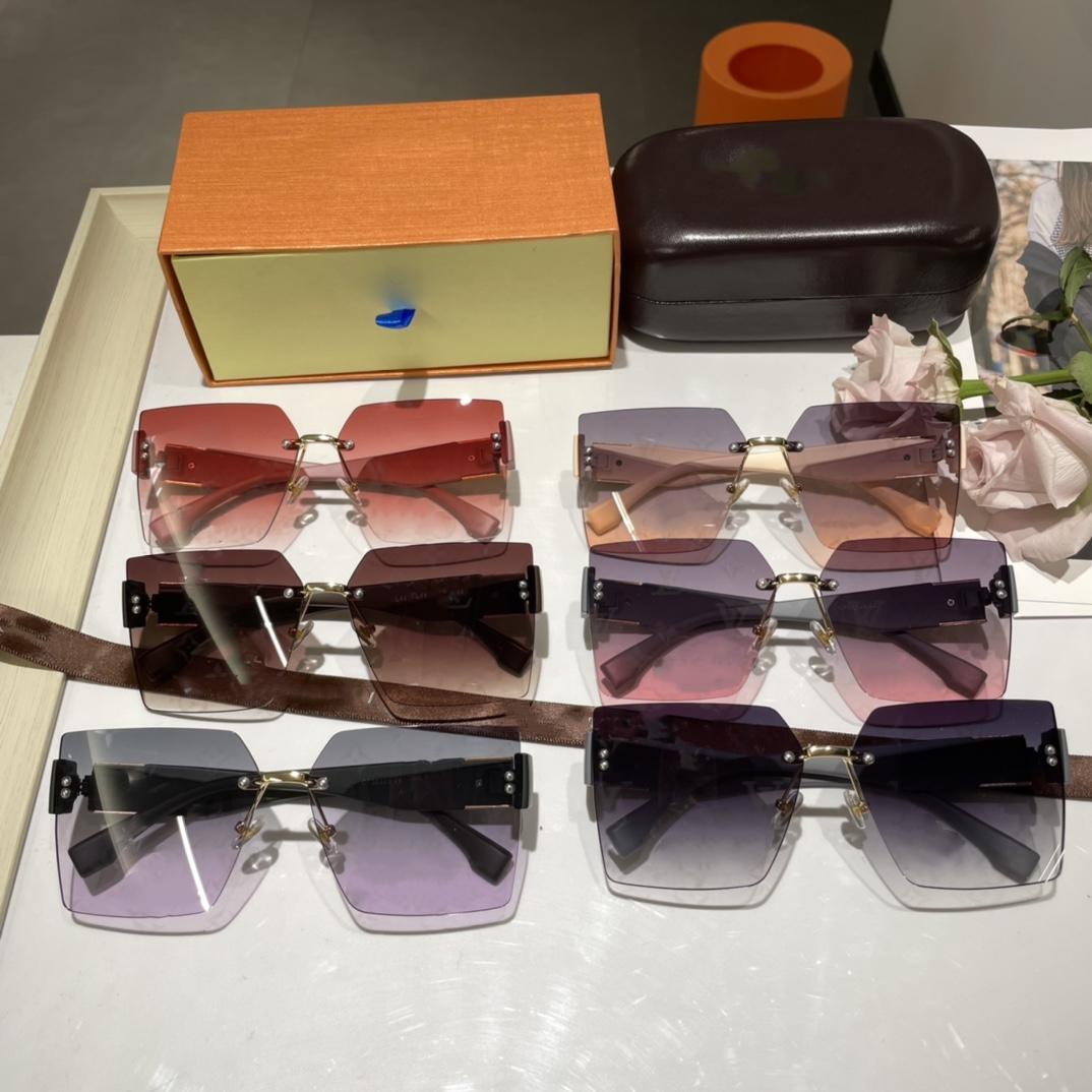 

Square sunglasses designer sunglassess woman L Rimless Adumbral Multicolor Wrap glasses UV400 frameless polaroid polarizing women sunglasses