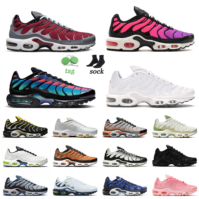 

2022 OG Cushion Plus Tn Running Shoes Tuned Airmaxs Tns Dusk Unity Triple White Black Oreo Max Hyper Jade Royal Men Women OG Sneakers Size 12, A45 white grape ice 40-46