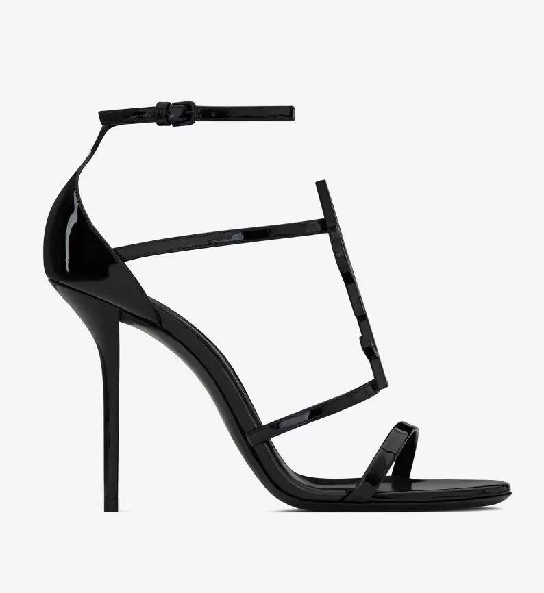 

2022 Summer Brands cassandra sandals shoes women's high heels patent leather black nude red lady sandalias party wedding bridal