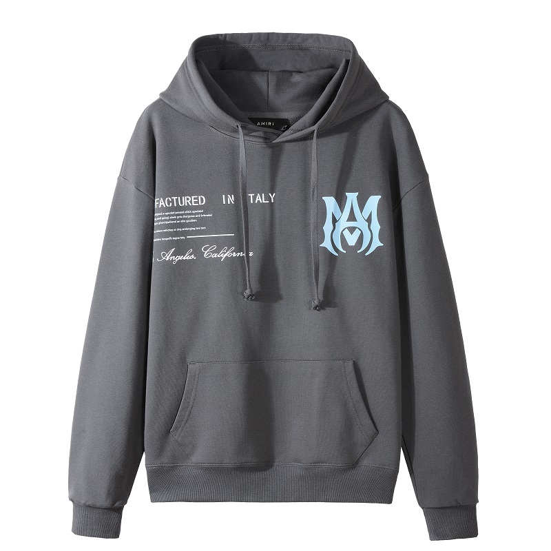 

2022 FW 23ss Autumn And Winter amirs Mens Women Luxury Designer Street Hoodies Long Sleeve embroidery Sweatshirts Man Clothing #3335, Gray