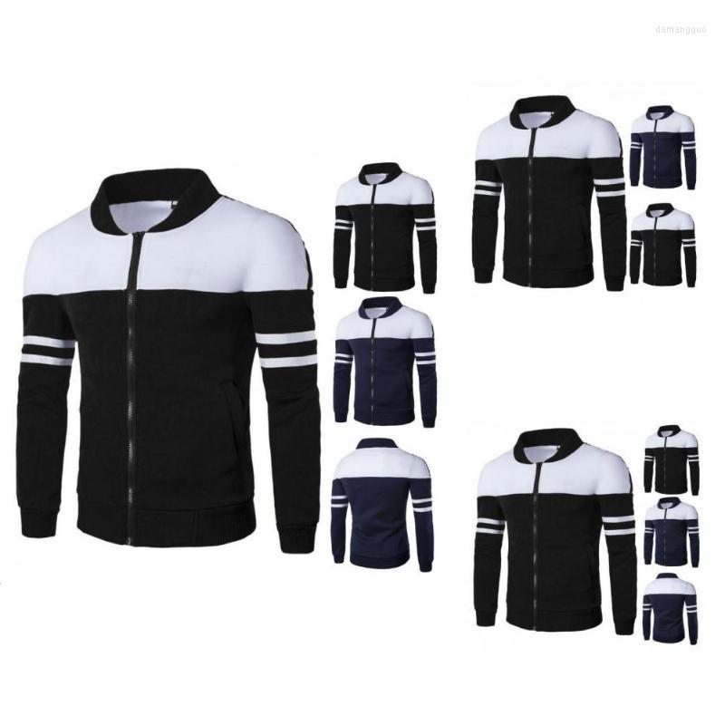 

Men's Jackets Men's Stylish Spring Coat Contrast Colors Cardigan Casual Men, Black
