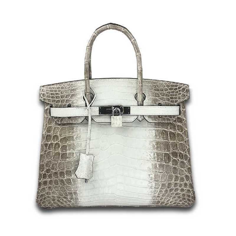 

Designers Handbags Birkin Bags Designer h Emma Pure Manual Sewing Counter Quality French Himalayan Crocodile Leather 30cm Classic Ayw Classical Larger Capacity, Sky blue