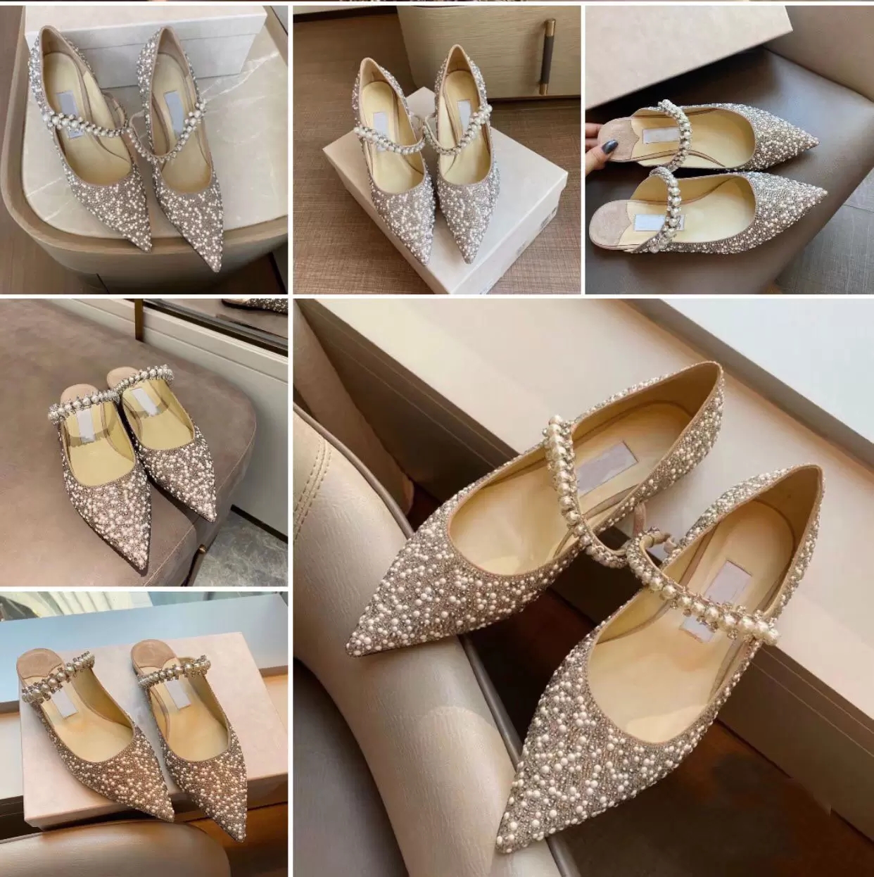 

Evening Bridal Party Baily Dress Shoes Pearls & Strass Ankle Strappy Sandals Suede Leather Women's High Heels Sexy Pointed Toe Lady Pumps EU35-42