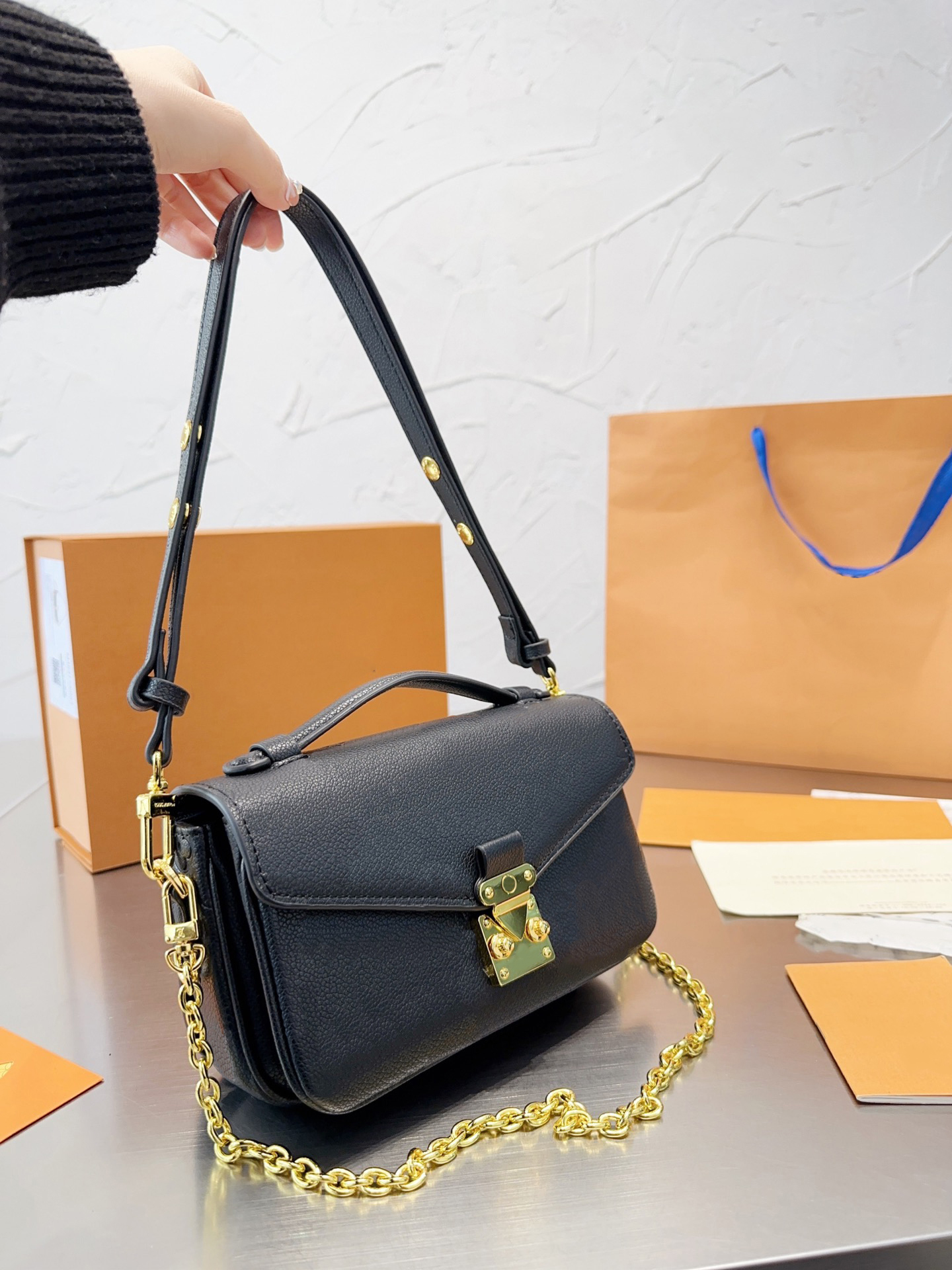 

designer shoulder bag leather crossbody messenger bags POCHETTE luxury handbag METIS EAST WEST chain purses, Shipping link
