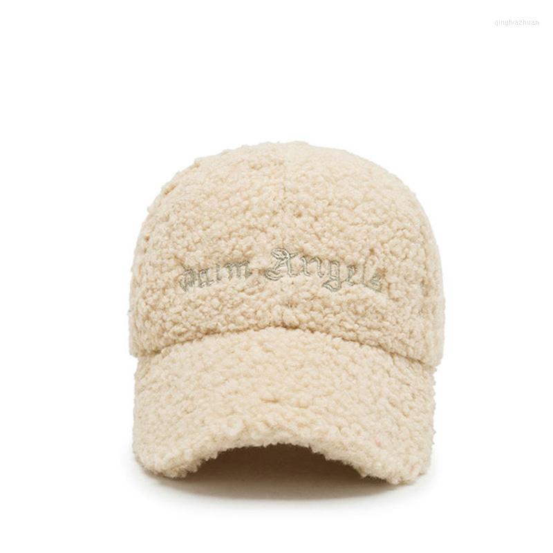 Casquettes de baseball Hommes Femmes Teddy Velours Broderie Lettre Pare-Soleil À Bord Courbé Casquette De Baseball Sport D'hiver Crème Solaire En
