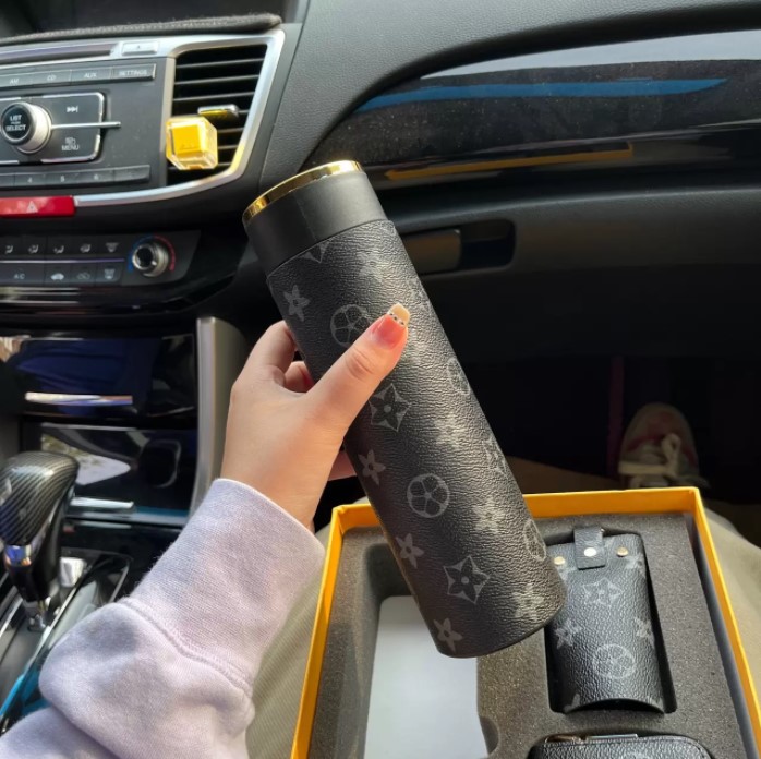 

2022 New LED Smart Water Bottles Mug Temperature Display Cover Drinkware Fashion Luxury Designer Stainless Steel Coffee Tea Cup Thermos, Customize