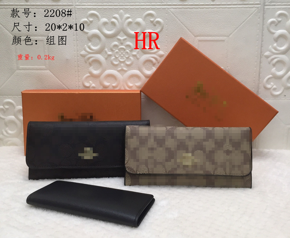 

Fashion women clutch wallet pu leather wallet single zipper wallets lady ladies long classical purse with orange box card 2208, Brown