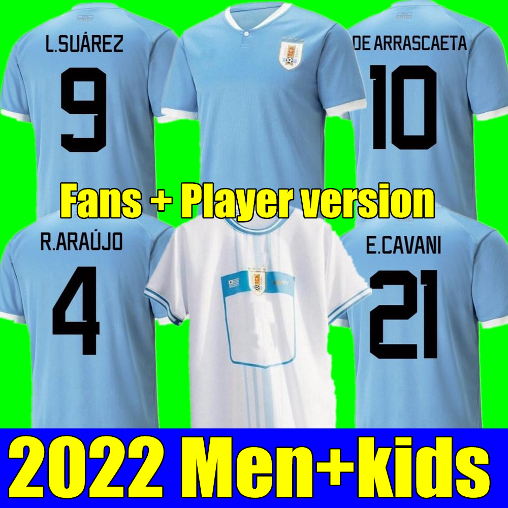 

2022 Uruguay Soccer Jersey fans Player version22/23 Home away L.suarez E.cavani Shirt D.GODIN Away National Team Football Uniforms, Home+world cup patch