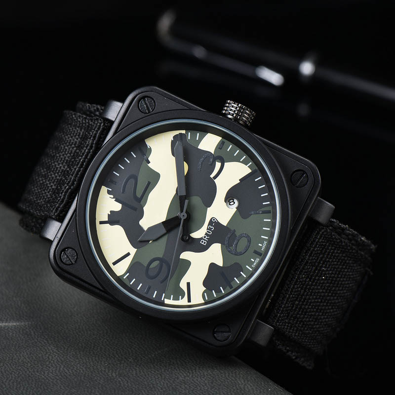 2022 Men's luxury Mechanical Watch Casual fashion Camouflage Personality Multi-function luminous Waterproof Calendar Belt Watches