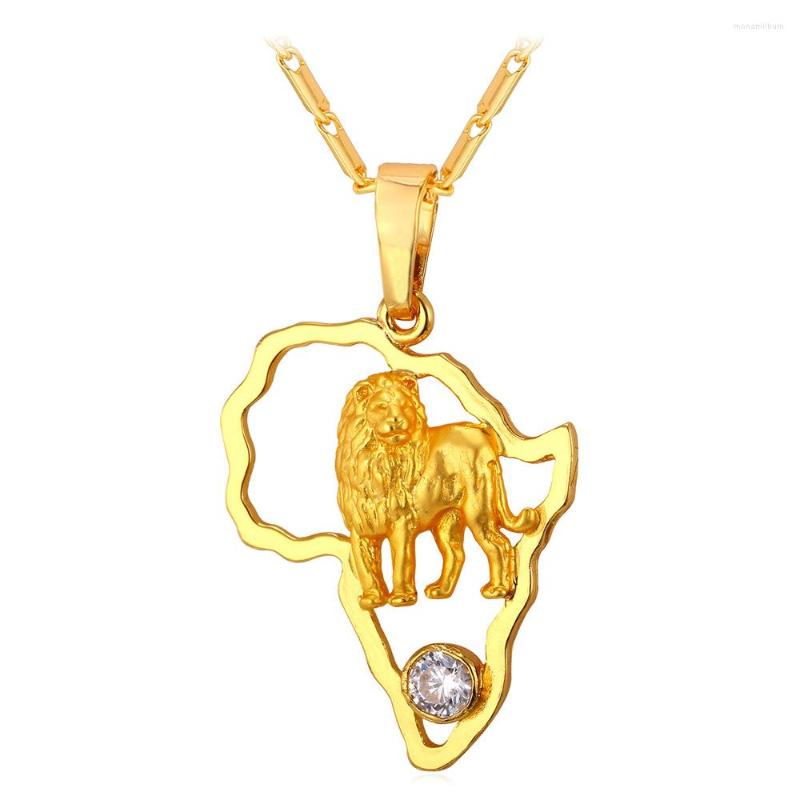 

Pendant Necklaces Collare African Map Lion & Pendants Gold/Silver Color Zirconia Wholesale Charm Africa Jewelry Necklace Women P194