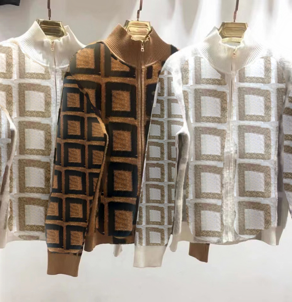 

FW Womens jacket sweaters long sleeve fends outwear designer ff loose Zipper fendy cardigan sweater women knitted coat knits fend