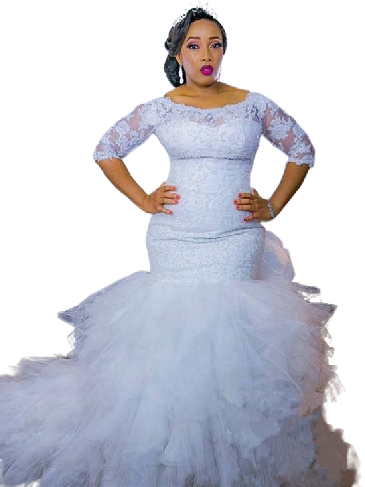 Robe de mariée sirène grande taille perles pure col en V profond dos nu Corset volants Tulle jardin robe de mariée 2023
