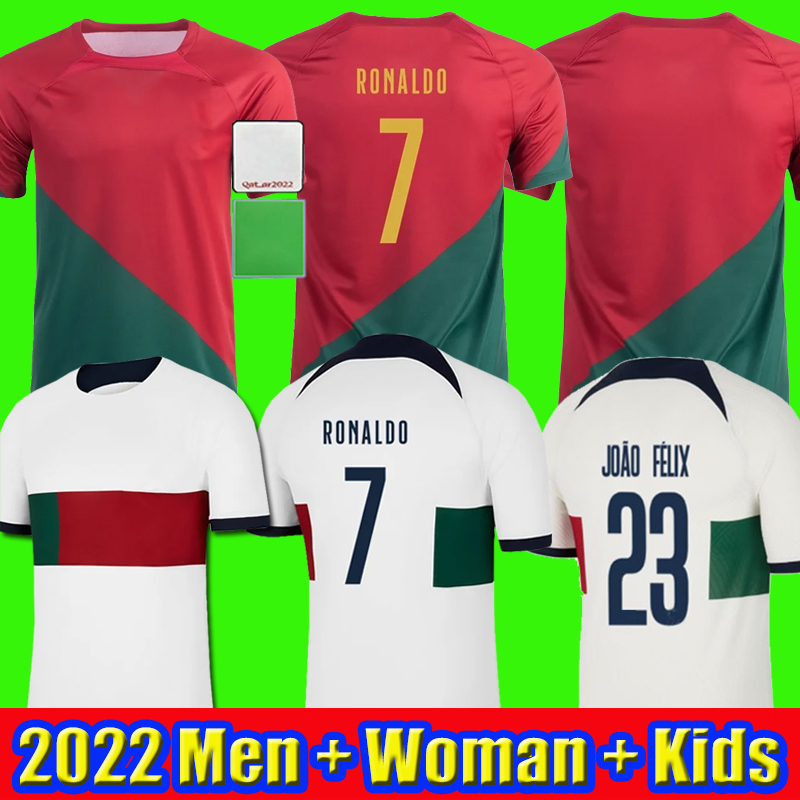 

2022 Portugueses soccer jersey Bruno FERNANDES DIOGO J. DANILO Portuguesa J. OTAVIO RONALDO Joao Felix Football shirt BERNARDO Portugieser Men Kids Kit uniform sets, 2022 home + patch