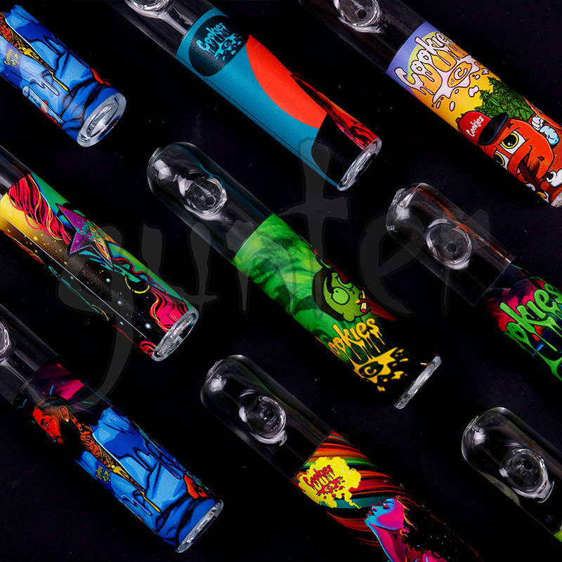 

Logo design Color printing OG glass pipe wholesale large straw for Smoking Bat Tobacco Hookah Heady Tube pocket