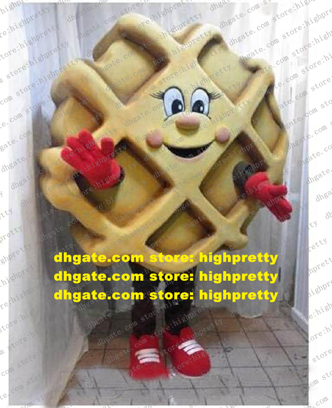

Waffle JM Smucker Wafer Mascot Costume Adult Cartoon Character Outfit Suit Leaflet Distribution Social Performance zx490, As in photos