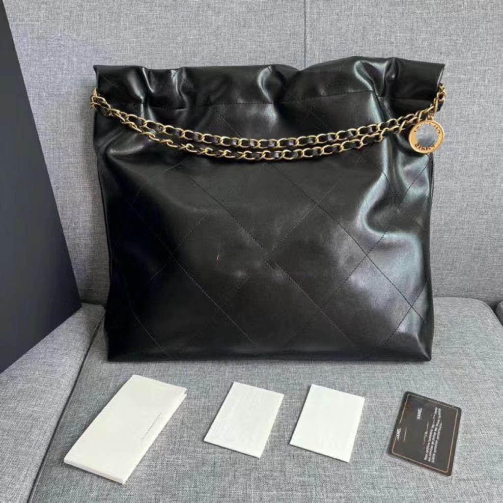 

Women Oil Wax Genuine Leather Shoulder Shopping Bag Ladies Large Capacity Chain Bucket Tote Luxury Brand Purses And Handbags, White silver hardware