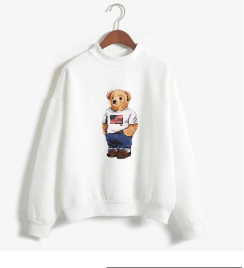 Wholesale 2029 Autumn and Winter New Hoodie Europe and America Men's Long Sleeve Bear Casual Color Contrast Cotton Large Embroidery Fashion