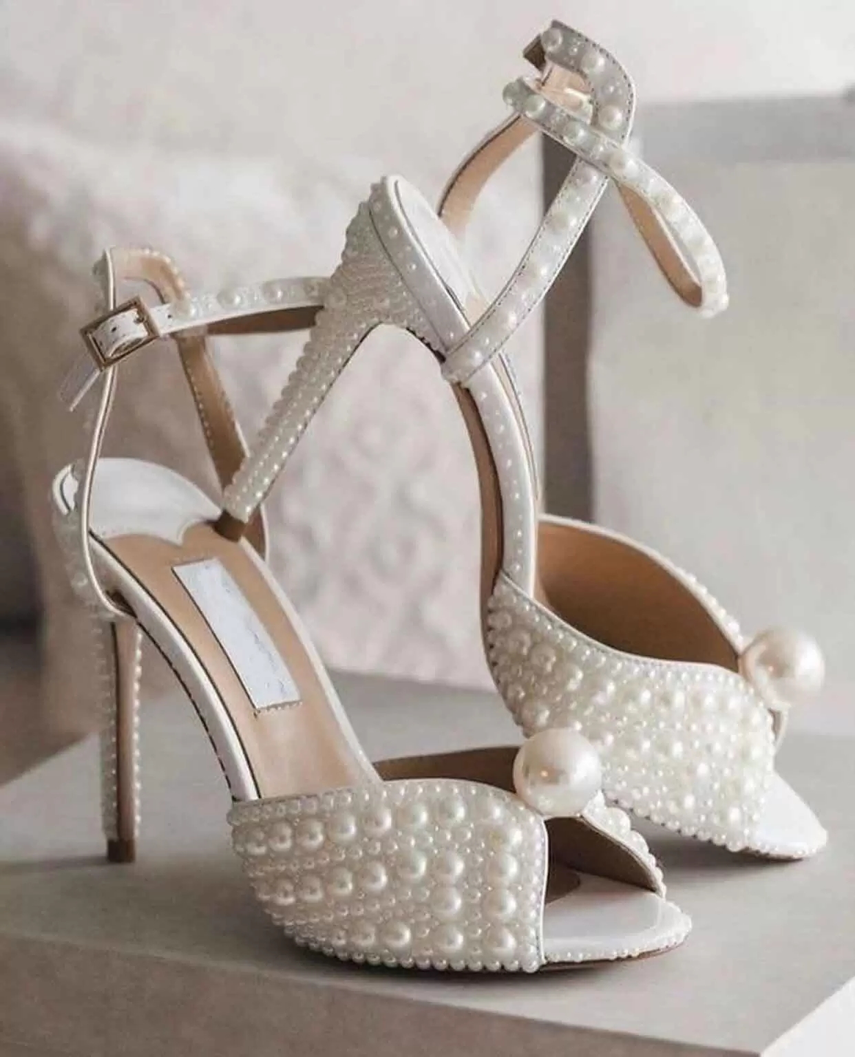

Elegant Sacora Dress Party Sandals Shoes For Women Pumps with Pearls Embellishment Luxury Popular Brand Lady Evening Dress High Heels EU35-43