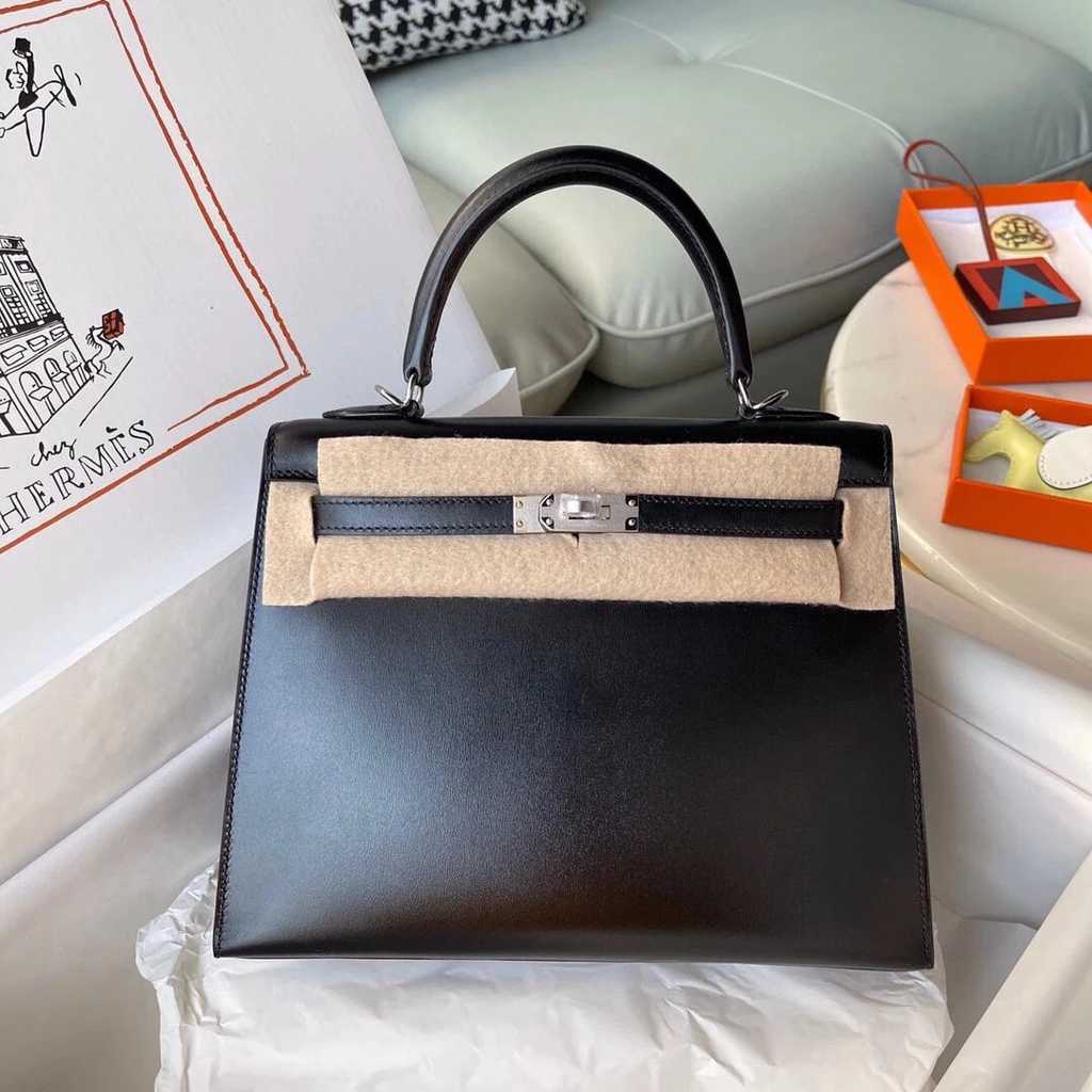 

Leather Designer Kellies Tote Bag Genuine Hermee Shopping Female Handbagh Home Handmade Cowhide Wax Stitching Hand Held Shoulder Cross Body Silver Buckle, Default model