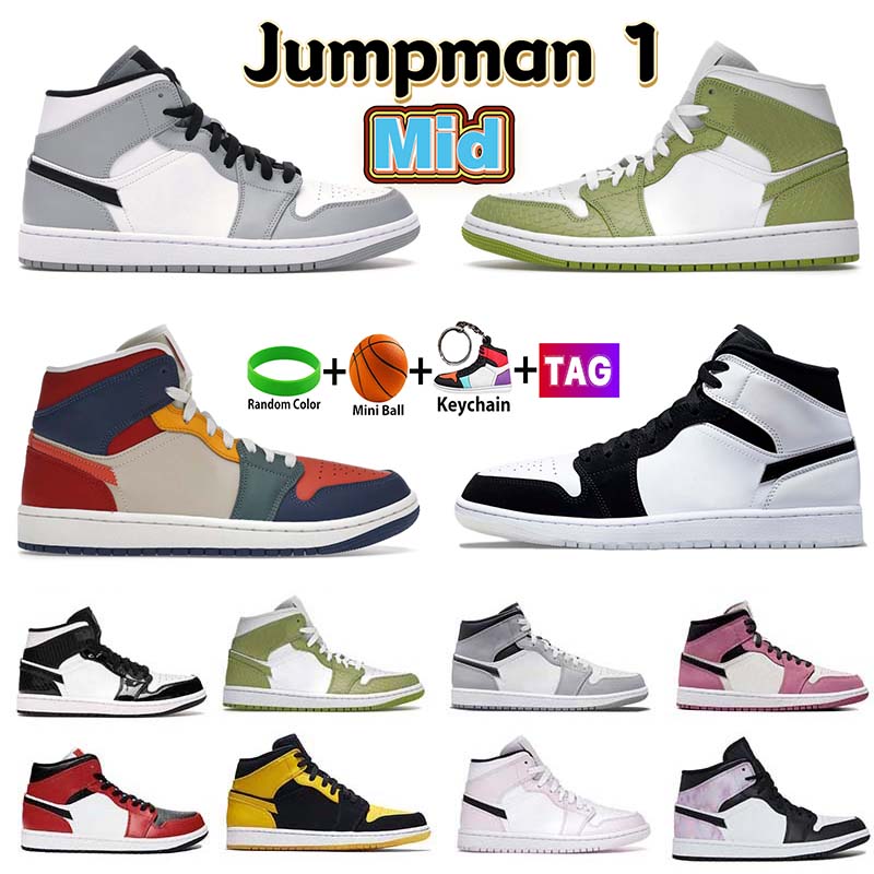 

Jumpman 1 Mid Basketball Shoes 1s retro Light smoke grey SE Multi-color Diamond Shorts Kentucky Blue Black White Green Python UNC men women Sneakers Sports trainers, #47- bubble wrap packaging