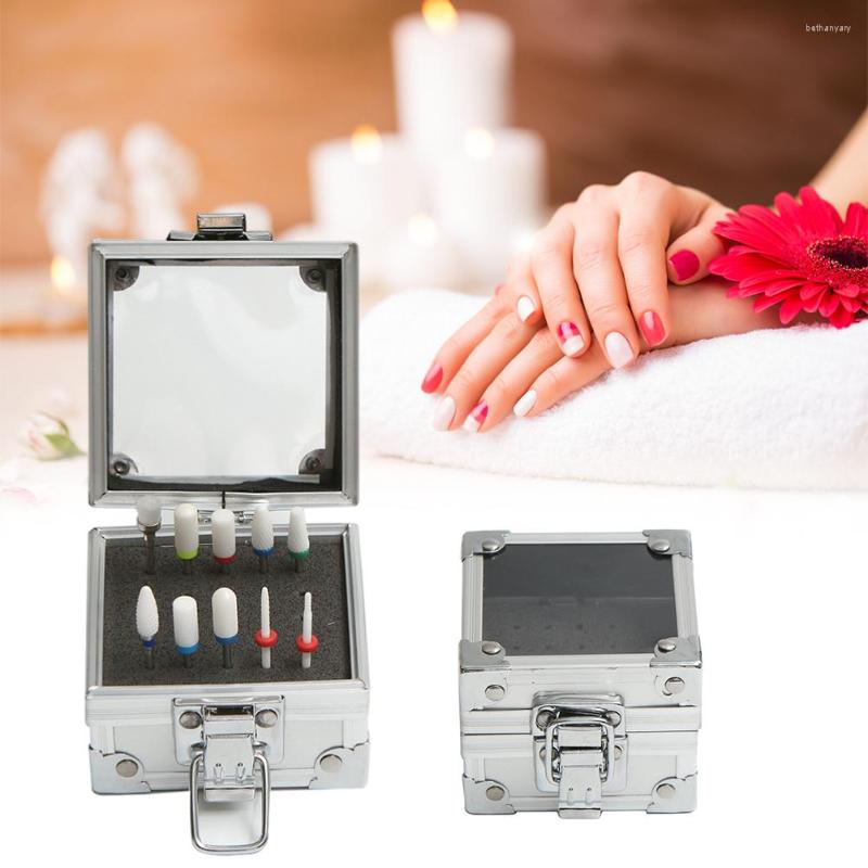 

Nail Art Equipment 25 Slots Drill Bit Transparent Storage Box Container Display Shelf Stand Portable Table
