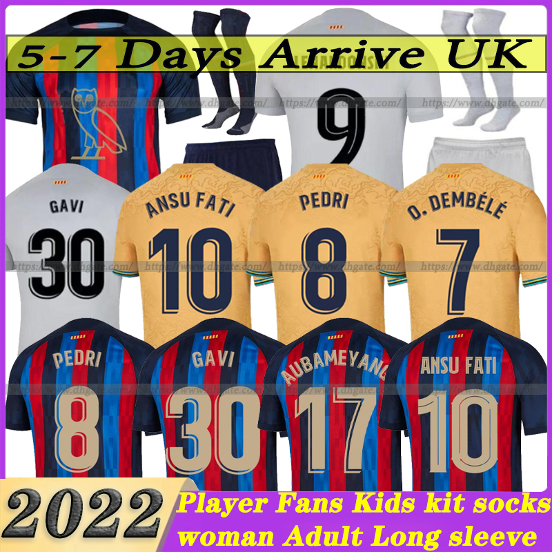 

22 23 PEDRI LEWANDOWSKI player version soccer jersey GAVI camiseta futbol FERRAN 22 23 FC ANSU FATI RAPHINGA barcelonas DEST football shirt men barca kit kids, 22/23 woman away