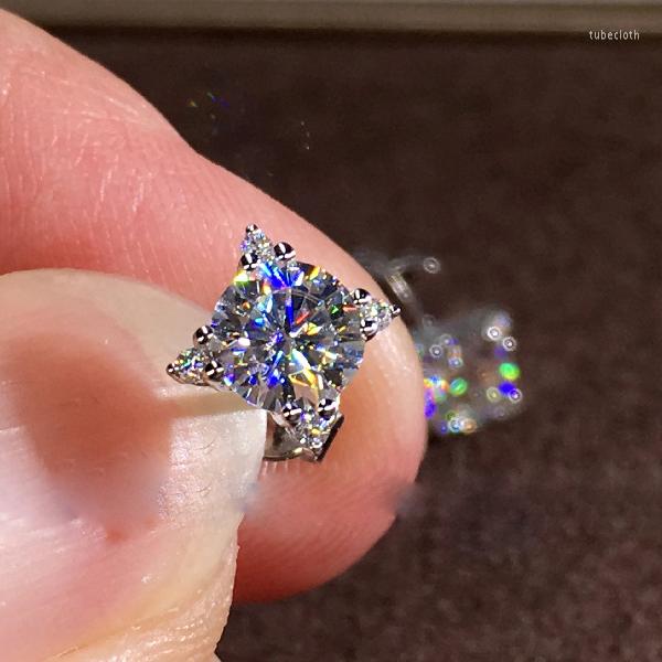 

Stud Earrings RongXing Shining White Round Zircon Flower For Women Gold/Rose Gold CZ Earring Simple Fashion Dainty Jewelry