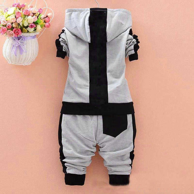 

Baby Boys Girls Toddler Brand Suits Children Sports Jacket Pants 2pcs sets Clothes Set please Kids Tracksuits, Gray