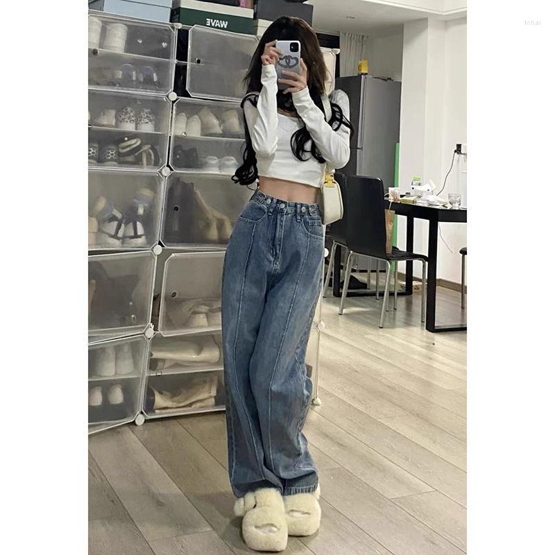 

Women' Jeans ILARES Streetwear Vintage Clothes Oversize Pants Women High Waist Woman Clothing 2022 Trend Denim Trousers Y2k, Blue