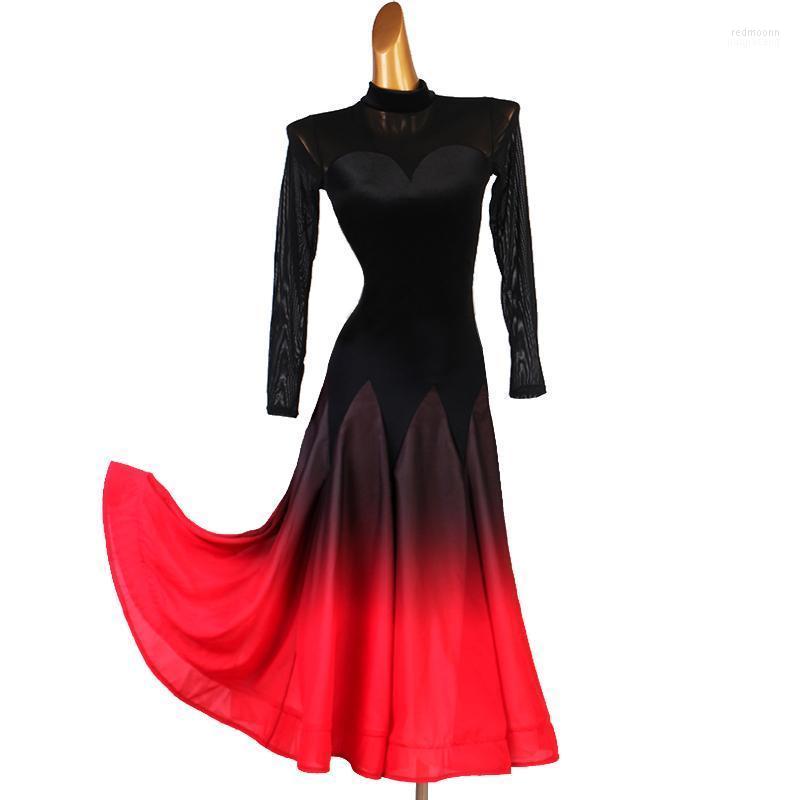

Stage Wear Sexy Backless Modern Dance Dress Women Ballroom Performance Competition Big Swing Waltz Tango Costumes, Black