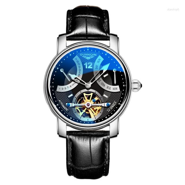 

Wristwatches GUANQIN Men Watch Luxury Automatic Watches Waterproof Luminous Mechanical Wristwatch Sapphire Skeleton Dial Week Date, Mens watches 3