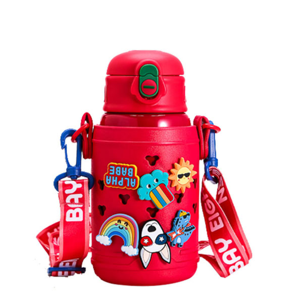 

Creative children's kettle cold insulation mug with straw kindergarten cute water cup students portable to school