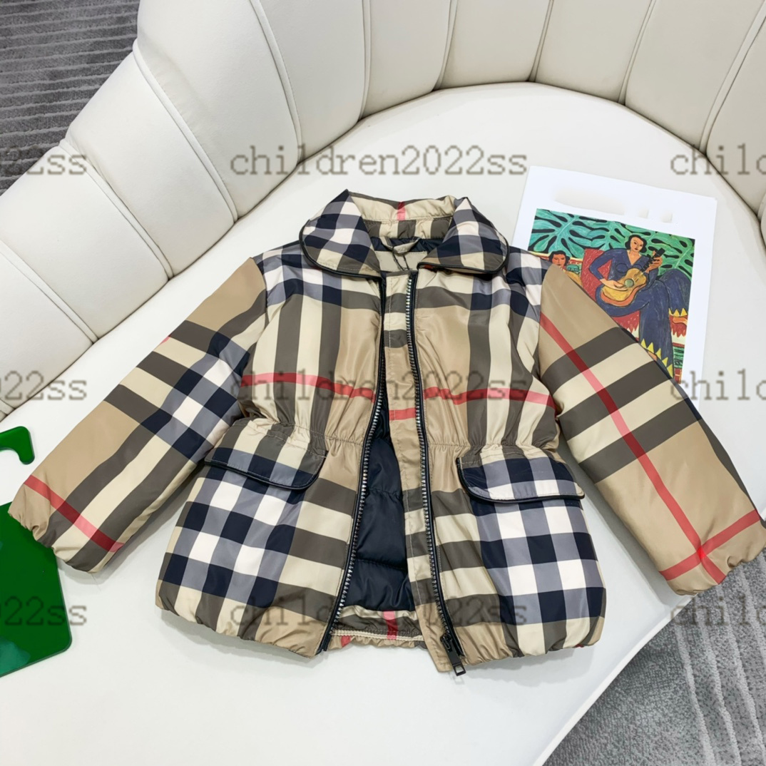 

luxury designer kids down coats 2022 winter BBR custom large plaid down-jacket high end jackets for girls 90 White duck down size 90-160cm newly children outwear, 10#