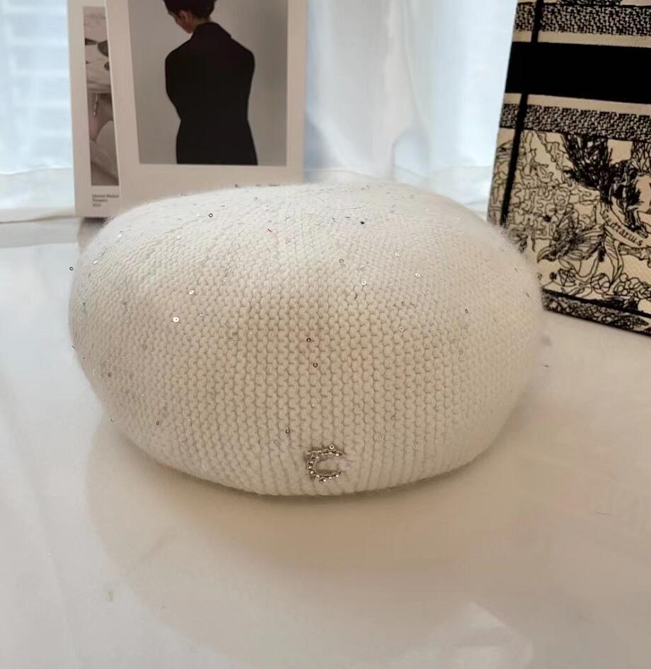 

Cashmere Dome Berets Caps Women Rabbit Hair Beret Cream Casual Knitting Hat Autumn Cap Solid Color Leisure Outdoor vacation Bonnet Windproof Wool Hats, This link is not sold separately