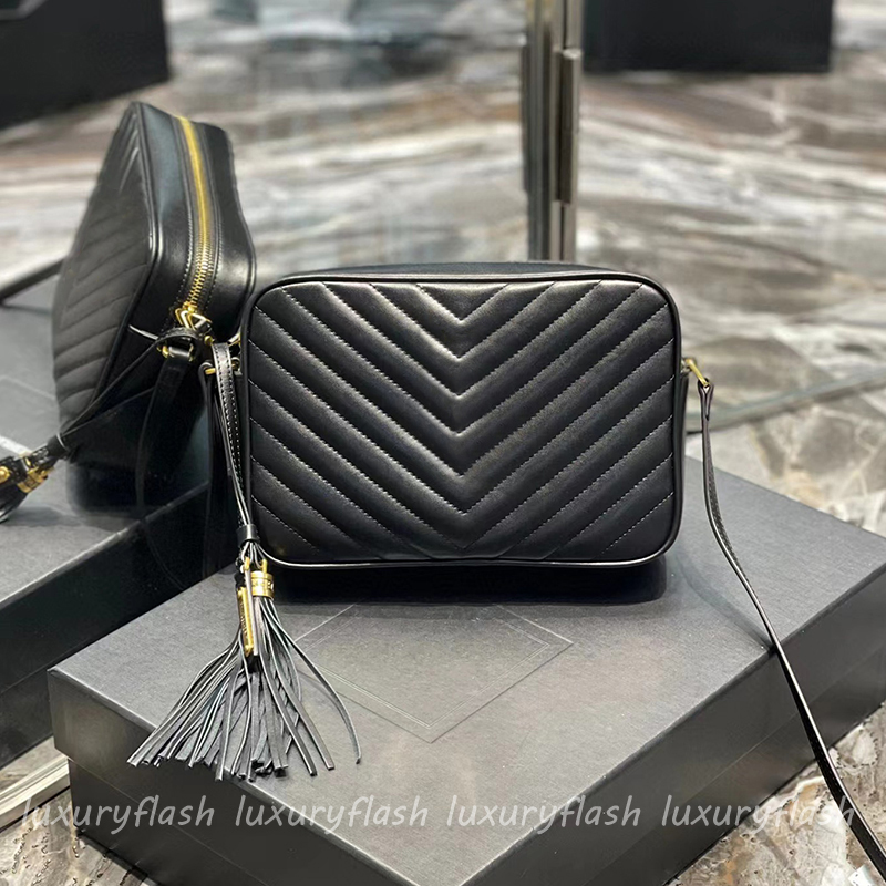 

Women Shoulder Bags Fashion Tassel Camera Bag Designer Crossbody Messenger Purses Black White Handbags Classic Style High-quality Leather, Box(not sold separately)
