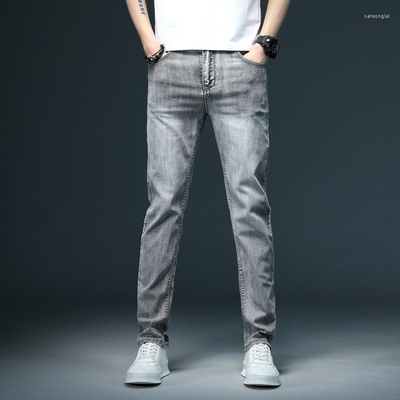 

Men's Jeans 2022 Men's Spring Autumn Straight Leg Youth Stretch Loose Business Casual Pants, Gray-13