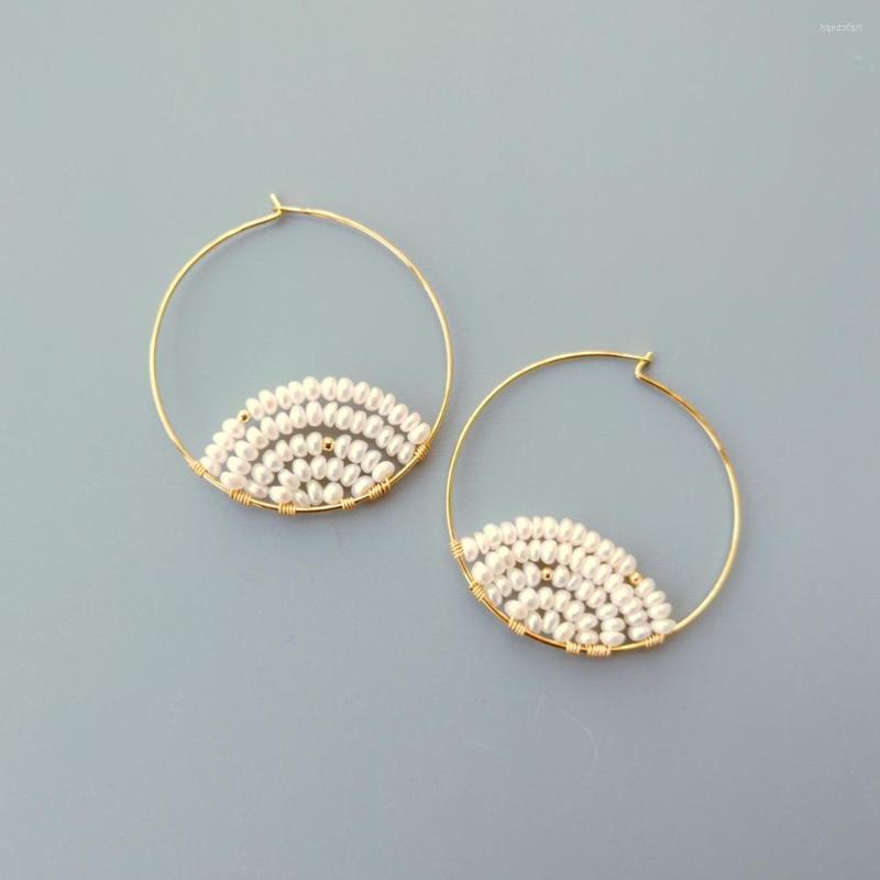 

Hoop Earrings LiiJi 925 Sterling Silver Gold Color Pearl Earring High Luster Freshwater Handmade Delicate Elegant Jewelry