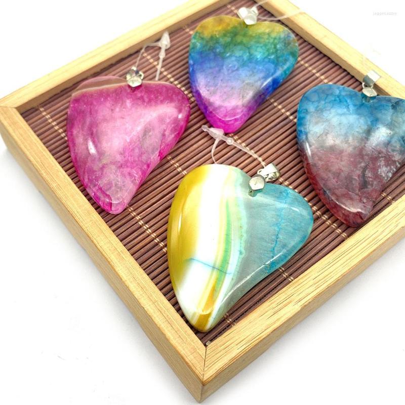 

Pendant Necklaces Love Agate Necklace Natural Stone Color Quartz Ladies Charm Exquisite DIY Making Accessories