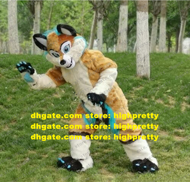 

Brown Plush Furry Husky Dog Mascot Costume Wolf Fox Fursuit Adult Cartoon Character Suit Recreation Ground Family Outings zz7581, As in photos