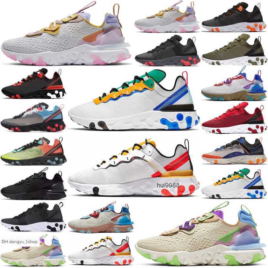 

men women Running Shoes Epic React Vision Element 55 87 Runner Trainers Honeycomb Gravity Purple White Iridescent Black Re air NKS, # 2
