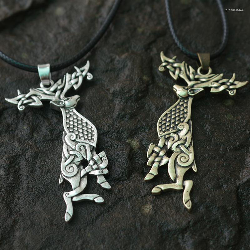 

Pendant Necklaces Lanseis 10pcs Drop Viking Deer Men Necklace Jewelry Celt