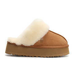 

Slippers Winter Brand Plush Cotton Slippers Women Flats Shoes 2022 New Fashion Platform Casual Home Suede Fur Warm Slingback Flip Flops T221020, Light tan artificial wool