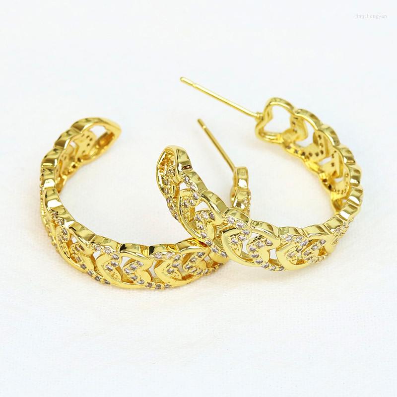 

Dangle Earrings 5Pairs Heart Shape Style Hoop Zircon Jewelry Accessories Women Fashion Gift 21078