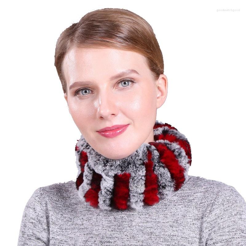 

Scarves Multi Color Lady Fashion Autumn Winter Genuine Rex Fur Neck Rings Women Wraps LF21020QX