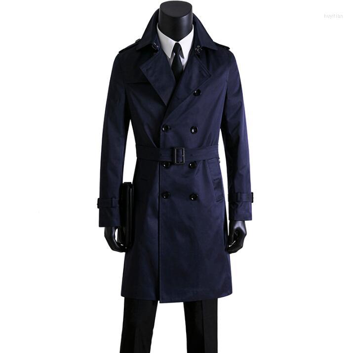 

Men' Trench Coats Mens Blue Man Long Coat Men Double Breasted Clothes Slim Fit Overcoat Sleeve Spring Autumn Plus Size - 9XL, Beige